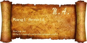 Mangl Arnold névjegykártya